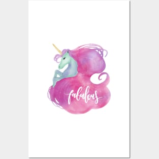 Fabulous Unicorn with Pink Mane Posters and Art